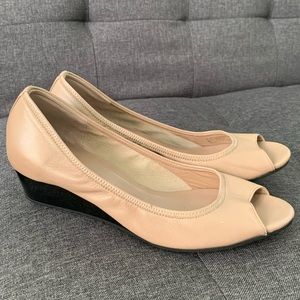Cole Haan Nike Air Nude Peep Toe Wedges